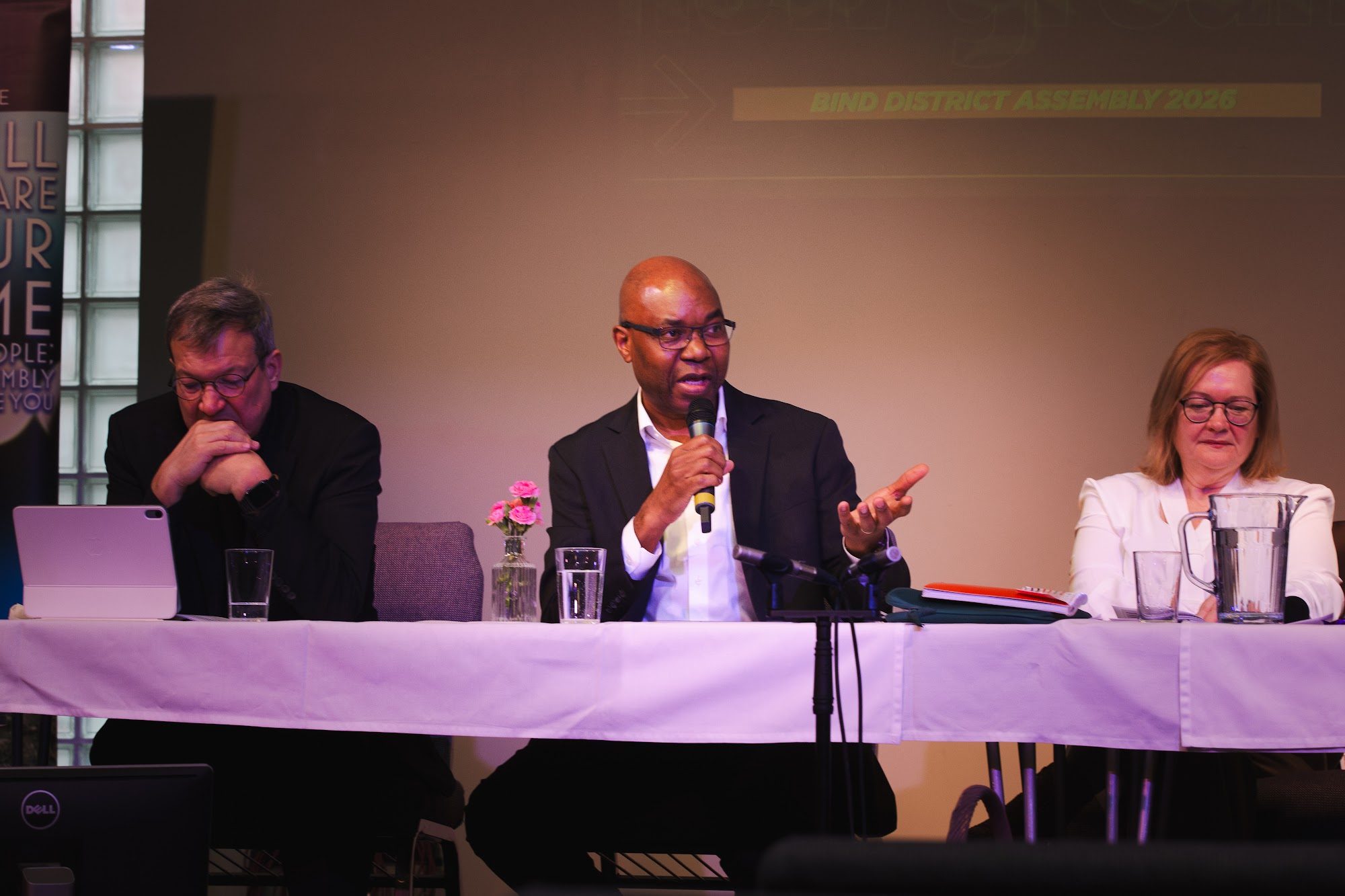 District leaders answering questions at the top table